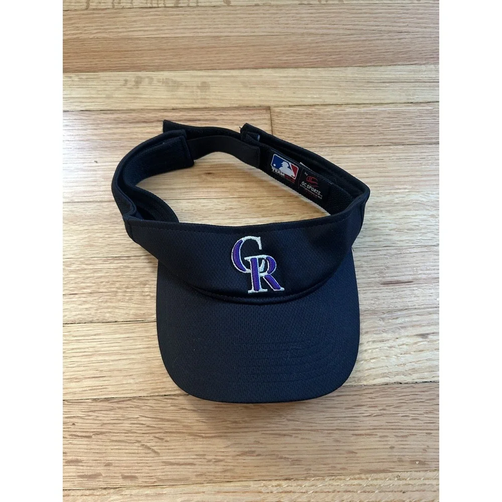 COLORADO ROCKIES Visor Hat Adjustable Cap MLB Baseball Black Purple Adult OSFM